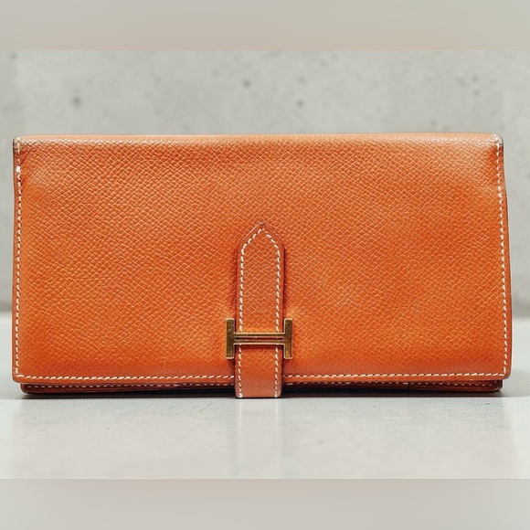 Hermes Handbags - ✨🛍️ Hermes Brown Epsom Leather Bearn Wallet